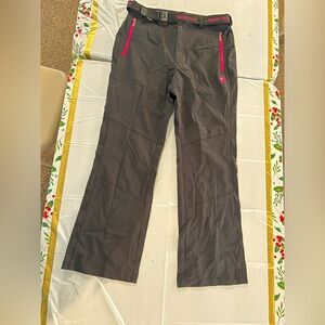 Black Yak Pants Womens Black Belted Pink Accents Hiking Outdoors Ski Travel 29